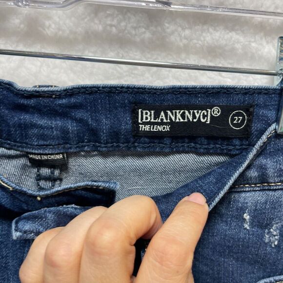 Blank NYC The Lenox Cut Off Denim Jeans Shorts Distressed High Rise Size 27 - Picture 3 of 11